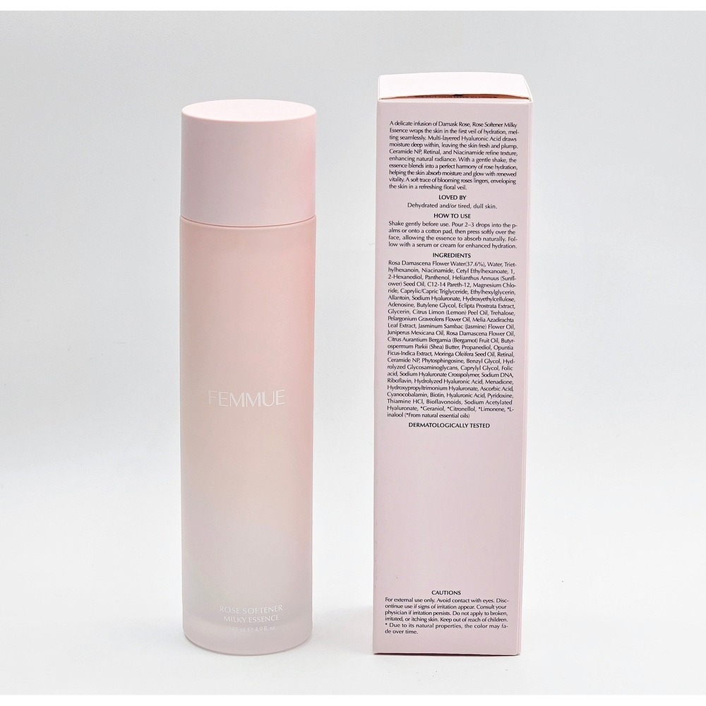 Femmue Rose Softener Milky Essence Hydrate Bloom 145ml 4.9oz - Picture 2 of 5